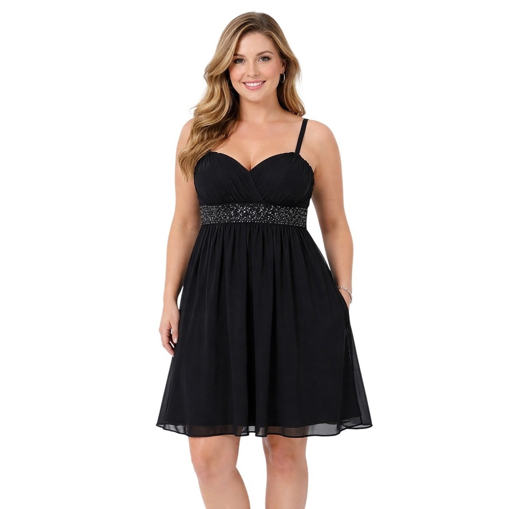 NWT Torrid Black Lace‎ Embellished Sweetheart Neckline Dress size Large / 12